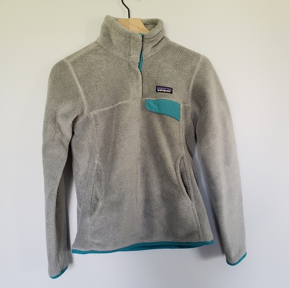 Patagonia ReTool Gray Polartec Fleece Sweater Quarter Tsnap Pullover Size Small - Picture 2 of 6